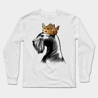 Giant Schnauzer Dog King Queen Wearing Crown Long Sleeve T-Shirt